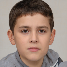 Neutral white child male with short  brown hair and brown eyes