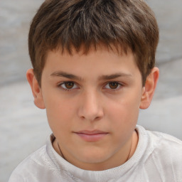 Neutral white child male with short  brown hair and brown eyes