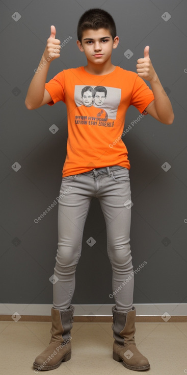 Paraguayan teenager boy with  gray hair