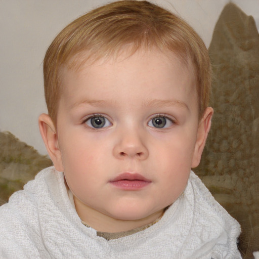 Neutral white child female with short  brown hair and blue eyes