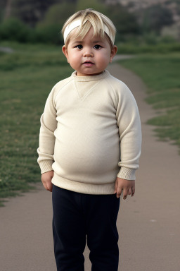 Bolivian infant boy with  blonde hair