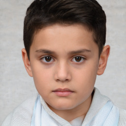 Neutral white child male with short  brown hair and brown eyes