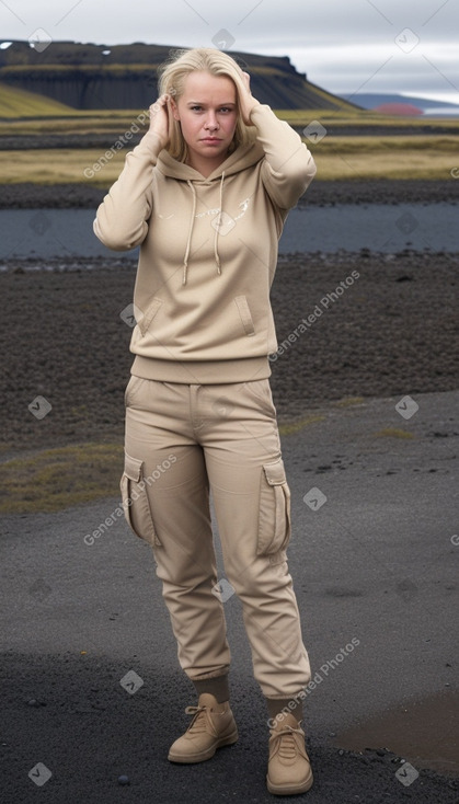 Icelandic adult female with  blonde hair