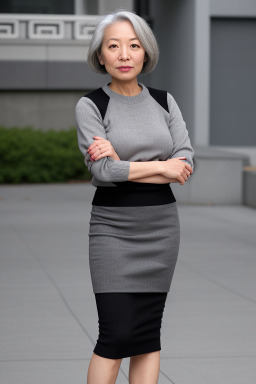 Chinese 45 years female with  gray hair