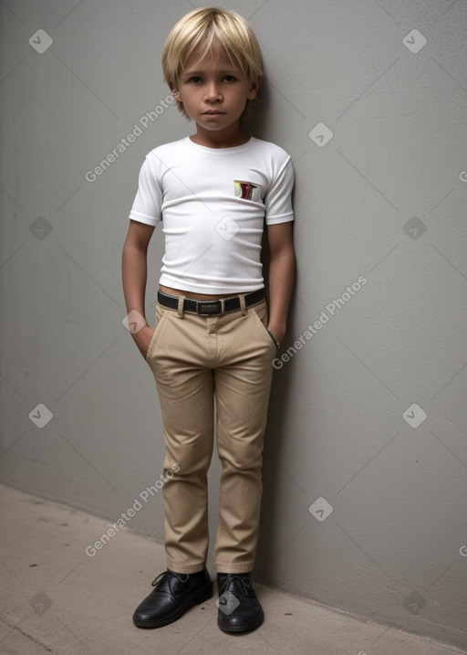 Bolivian child boy with  blonde hair