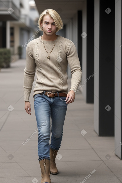 Brazilian young adult male with  blonde hair