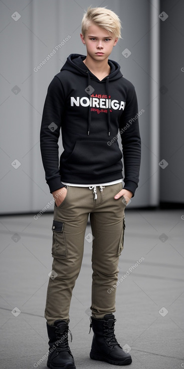 Norwegian teenager boy with  blonde hair