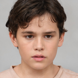 Neutral white child male with short  brown hair and brown eyes