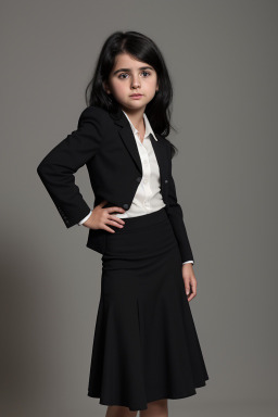 Chilean child girl with  black hair