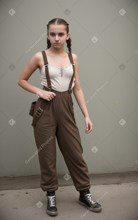 Macedonian teenager girl with  brown hair