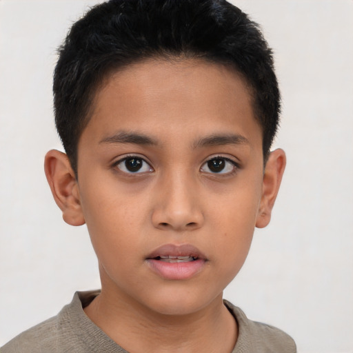 Neutral asian young-adult male with short  brown hair and brown eyes