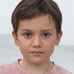 Neutral white child male with short  brown hair and brown eyes