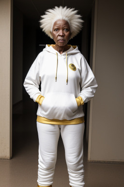 Zambian elderly female with  white hair