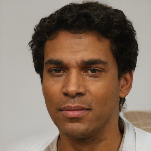 Neutral white adult male with short  brown hair and brown eyes