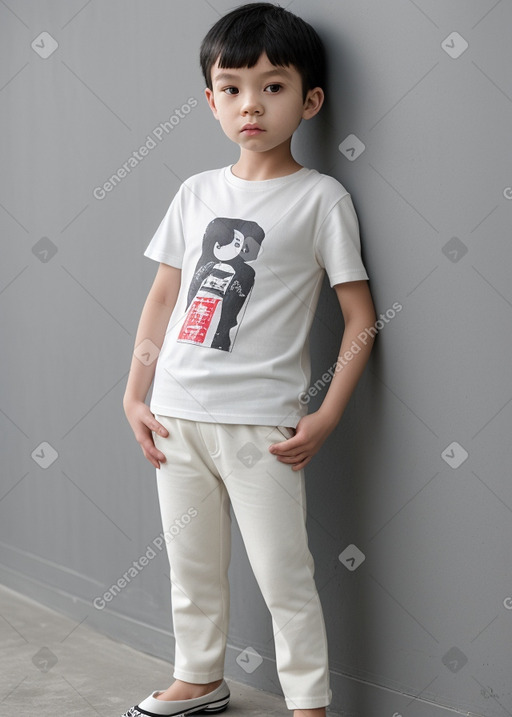 Taiwanese child boy with  white hair