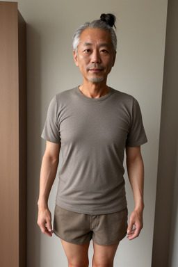 Japanese 45 years male with  gray hair