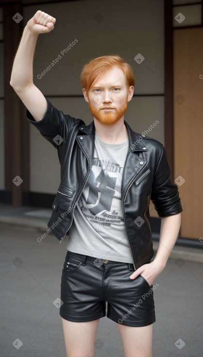 Japanese adult male with  ginger hair