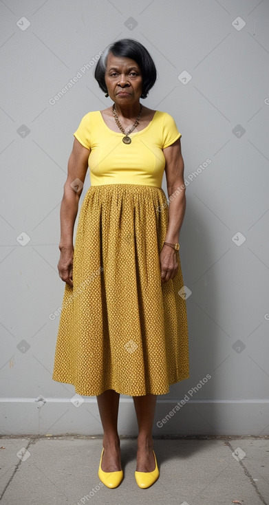 African american elderly female with  black hair