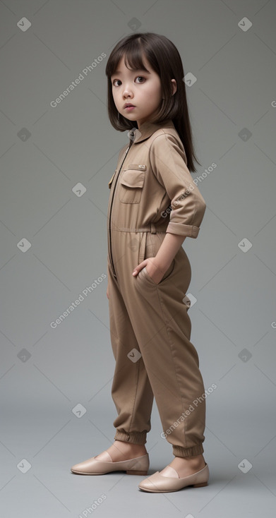 Korean child female with  brown hair