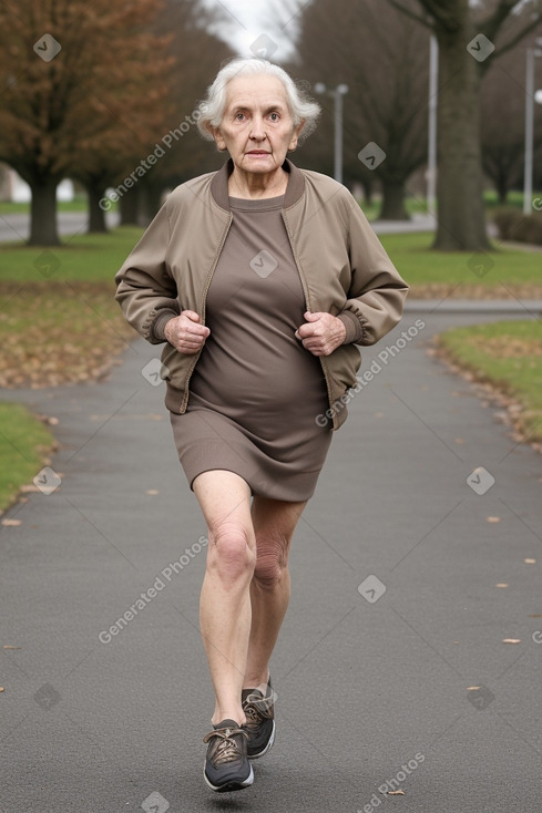 Irish elderly female with  brown hair