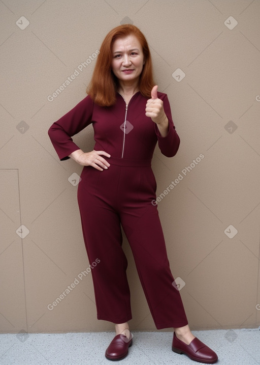 Uzbek middle-aged female with  ginger hair