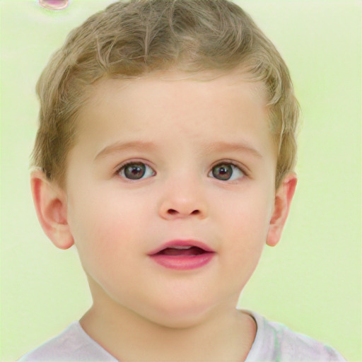 Neutral white child male with short  brown hair and brown eyes