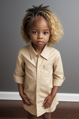 African american child female with  blonde hair