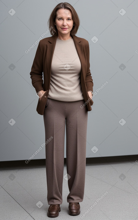 Slovenian middle-aged female with  brown hair