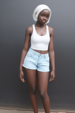 Togolese teenager girl with  white hair