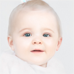 Neutral white child female with short  brown hair and blue eyes