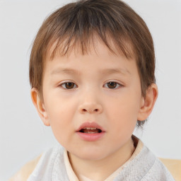 Neutral white child male with short  brown hair and brown eyes