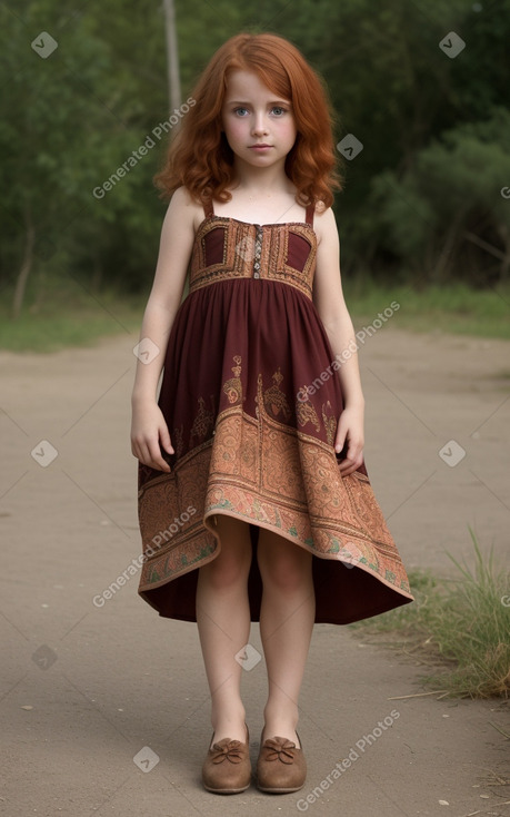 Argentine child female with  ginger hair