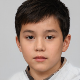 Neutral white child male with short  brown hair and brown eyes