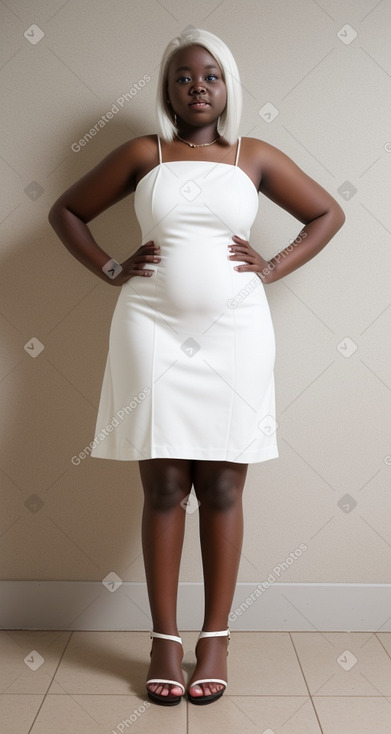 Ugandan teenager girl with  white hair