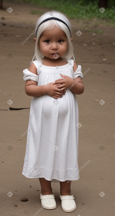 Bolivian infant girl with  white hair