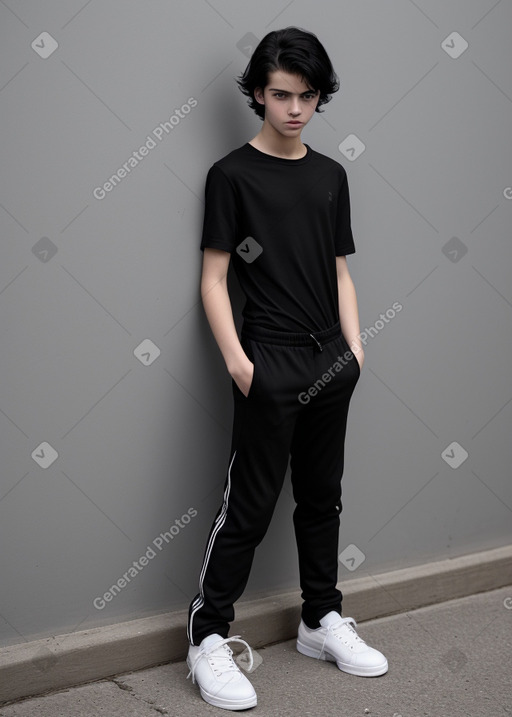 Belgian teenager boy with  black hair