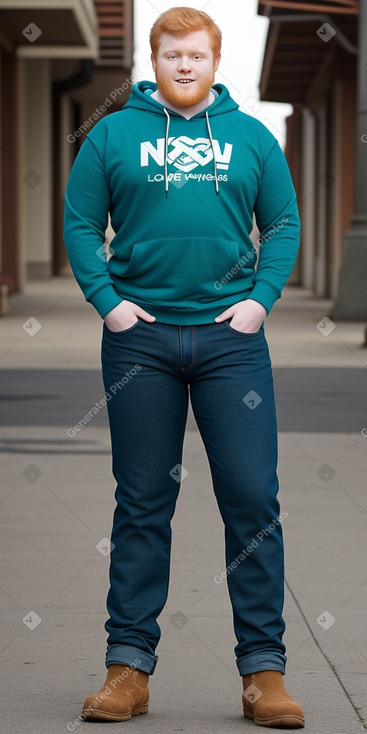 Caucasian young adult male with  ginger hair