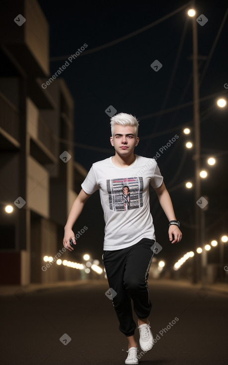 Paraguayan young adult male with  white hair