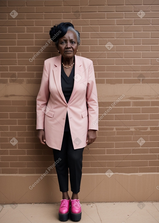 Sudanese elderly female with  black hair