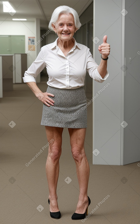 Australian elderly female with  white hair