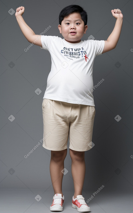 Singaporean child boy with  white hair