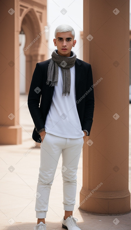 Moroccan young adult male with  white hair