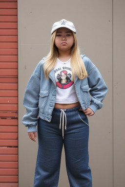 Filipino teenager girl with  blonde hair