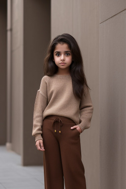 Arab child girl with  brown hair