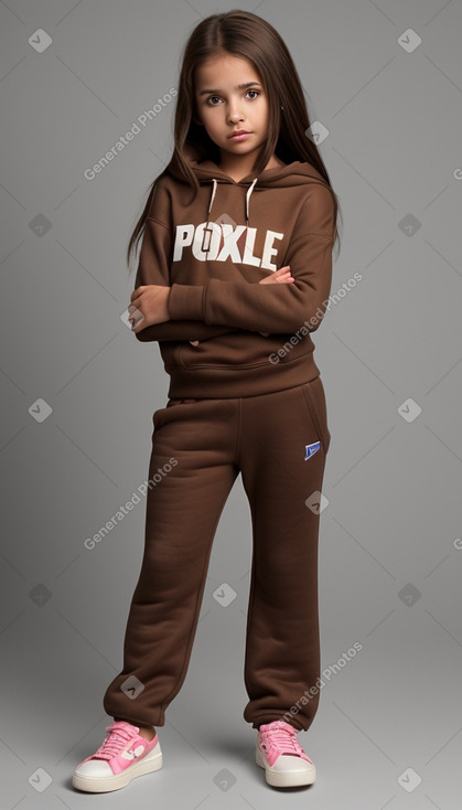 Panamanian child girl with  brown hair