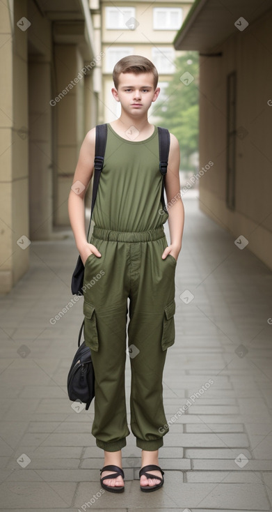 Czech teenager boy with  brown hair