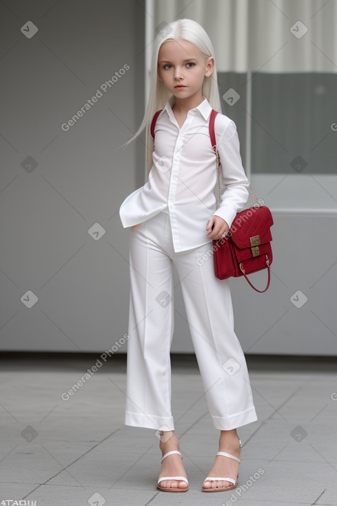 Polish child female with  white hair