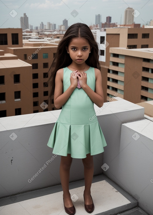 Panamanian child female with  brown hair