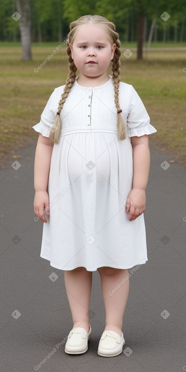 Estonian child girl with  white hair