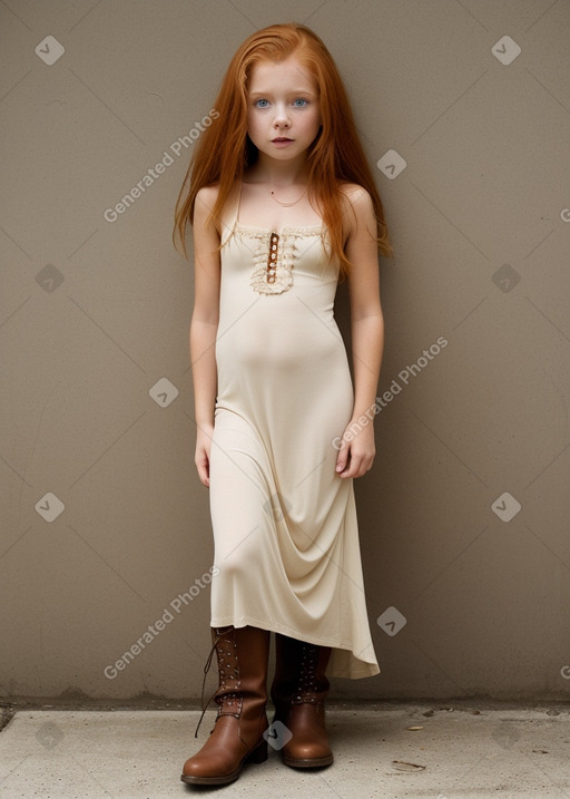 Panamanian child girl with  ginger hair